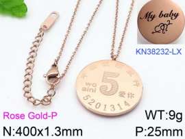 SS Rose Gold-Plating Necklace