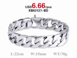 Wholesale Mens Silver & Shiny Bracelet In 316L Stainless Steel