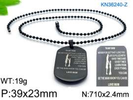 Stainless Steel Black-plating Necklace