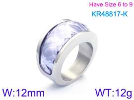 Stainless Steel Stone&Crystal Ring