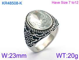 Stainless Steel Stone&Crystal Ring