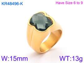 Stainless Steel Stone&Crystal Ring