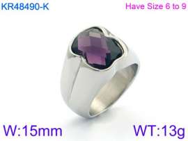 Stainless Steel Stone&Crystal Ring