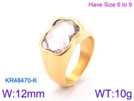 Stainless Steel Stone&Crystal Ring