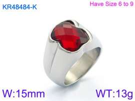 Stainless Steel Stone&Crystal Ring