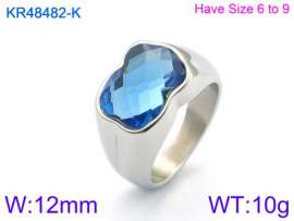 Stainless Steel Stone&Crystal Ring