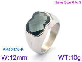 Stainless Steel Stone&Crystal Ring