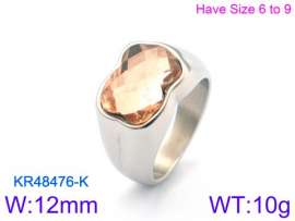 Stainless Steel Stone&Crystal Ring