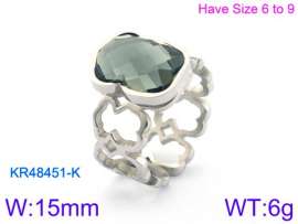 Stainless Steel Stone&Crystal Ring