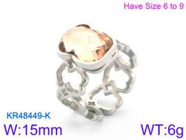 Stainless Steel Stone&Crystal Ring