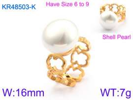 SS Shell Pearl Rings