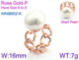 SS Shell Pearl Rings