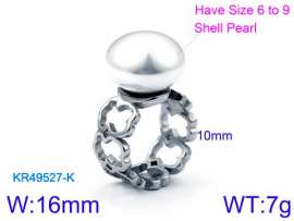 SS Shell Pearl Rings