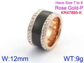 Stainless Steel Stone&Crystal Ring