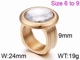 Stainless Steel Stone&Crystal Ring