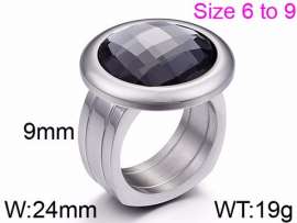 Stainless Steel Stone&Crystal Ring