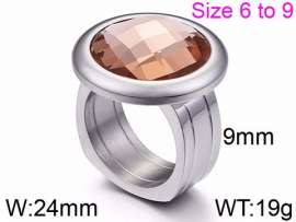 Stainless Steel Stone&Crystal Ring