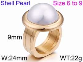 SS Shell Pearl Rings