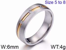 Stainless Steel Stone&Crystal Ring