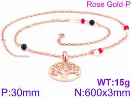 SS Rose Gold-Plating Necklace