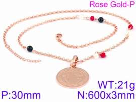 SS Rose Gold-Plating Necklace