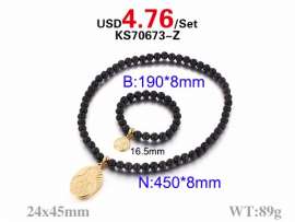 Fashion jewelry set stainless steel bracelet and necklace set
