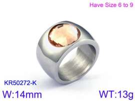 Stainless Steel Stone&Crystal Ring