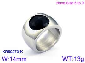 Stainless Steel Stone&Crystal Ring