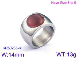 Stainless Steel Stone&Crystal Ring