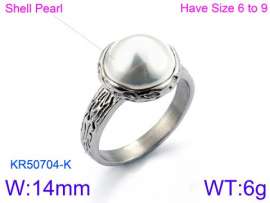 SS Shell Pearl Rings