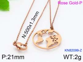 SS Rose Gold-Plating Necklace