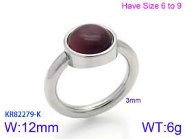 Stainless Steel Stone&Crystal Ring