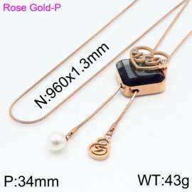 SS Rose Gold-Plating Necklace