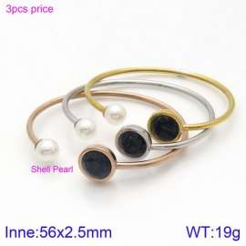 Stainless Steel Stone Bangle