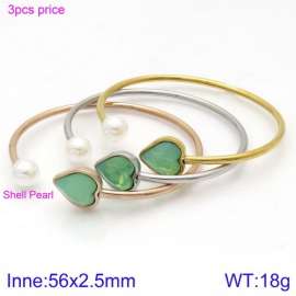 Stainless Steel Stone Bangle