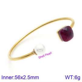 Stainless Steel Stone Bangle