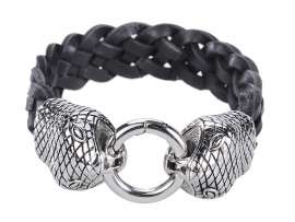 Stainless Steel Leather Bracelet