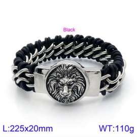 Stainless Steel Leather Bracelet