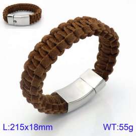 Stainless Steel Leather Bracelet