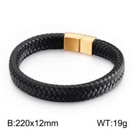 Stainless Steel Leather Bracelet