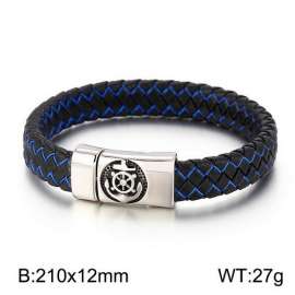 Stainless Steel Leather Bracelet