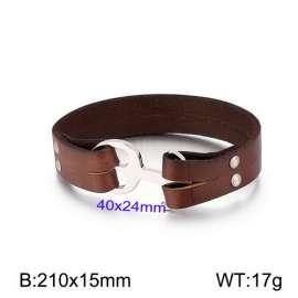 Stainless Steel Leather Bracelet