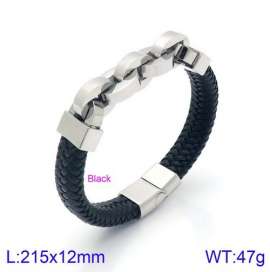 Stainless Steel Leather Bracelet