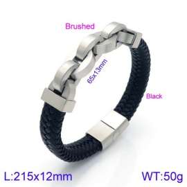 Stainless Steel Leather Bracelet