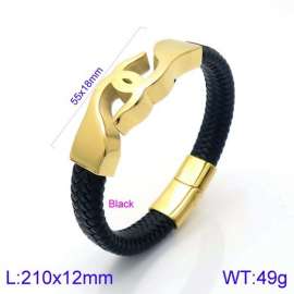 Stainless Steel Leather Bracelet