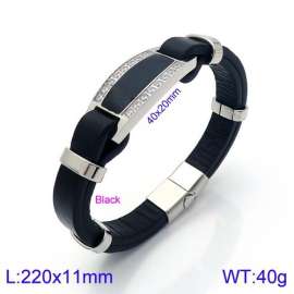 Stainless Steel Leather Bracelet