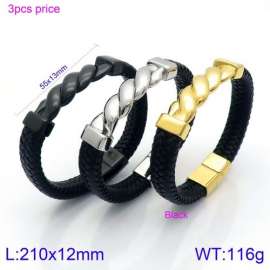 Stainless Steel Leather Bracelet