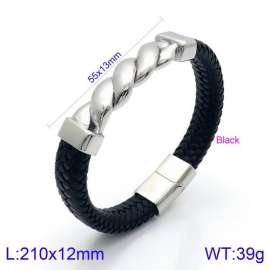 Stainless Steel Leather Bracelet