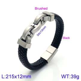 Stainless Steel Leather Bracelet