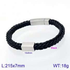 Stainless Steel Leather Bracelet